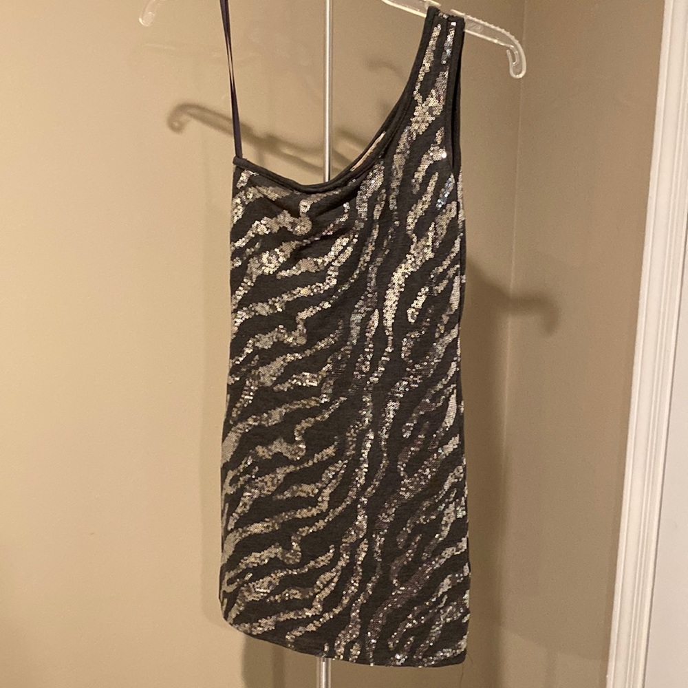 Sequin one shoulder tight dress